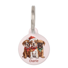 Christmas Boxer Hunde Haustiermarke