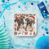 Christmas Boxer Hunde Pappteller (Party)