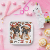 Christmas Boxer Hunde Pappteller (Party)