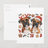 Christmas Boxer Hunde Postkarte (Vorne/Hinten)