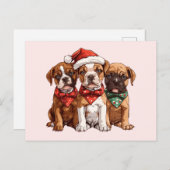Christmas Boxer Hunde Postkarte (Vorne/Hinten)