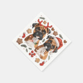 Christmas Boxer Hunde Serviette (Ecke)