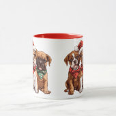 Christmas Boxer Hunde Tasse (Zentrum)
