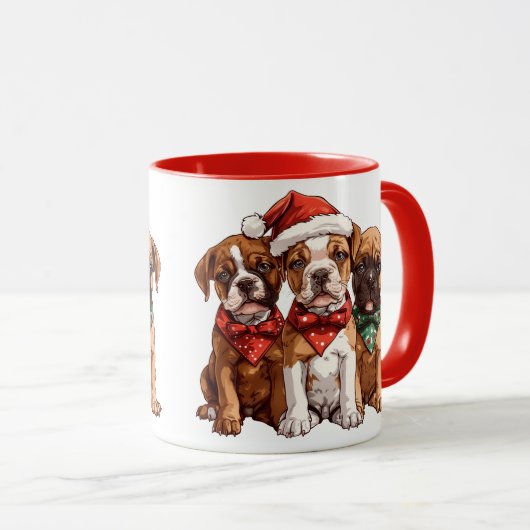 Christmas Boxer Hunde Tasse (VorderseiteRechts)