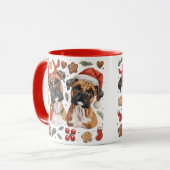 Christmas Boxer Hunde Tasse (Vorderseite Links)