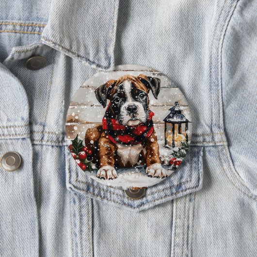 Christmas Boxer Puppy Button (Beispiel)