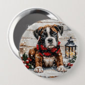 Christmas Boxer Puppy Button (Vorne & Hinten)