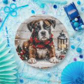 Christmas Boxer Puppy Pappteller (Party)
