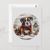 Christmas Boxer Puppy Postkarte (Vorne/Hinten)