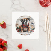 Christmas Boxer Puppy Serviette (Beispiel)