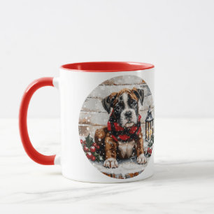Christmas Boxer Puppy Tasse