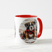 Christmas Boxer Puppy Tasse (VorderseiteRechts)