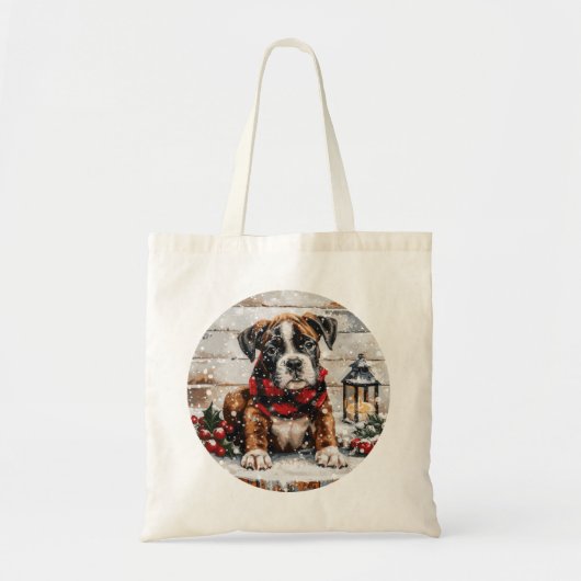 Christmas Boxer Puppy Tragetasche (Vorne)