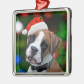 Christmas Boxer Silbernes Ornament (Links)