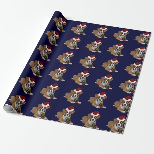 Christmas Boxer Welpe Geschenkpapier (Ungerollt)