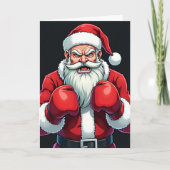 Christmas Boxing Santa Karte (Vorderseite)