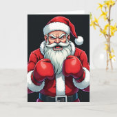 Christmas Boxing Santa Karte (Gelbe Blume)