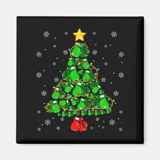 Christmas Boxing Srts Lover Xmas Tree Lights Paj Magnet (Vorne)