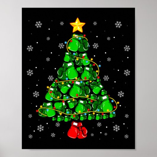 Christmas Boxing Srts Lover Xmas Tree Lights Paj Poster (Vorne)