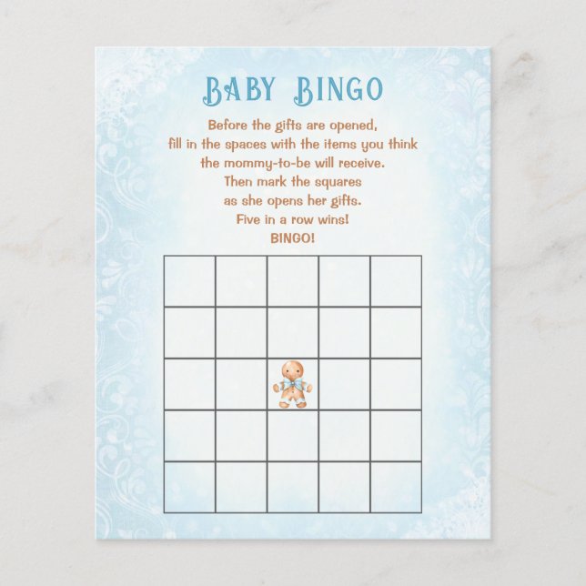 Christmas Boy Baby Shower Game Baby Bingo (Vorderseite)