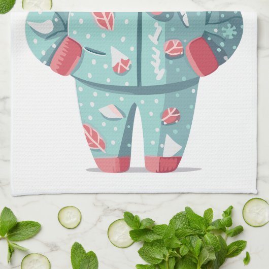 Christmas Boy Face Personalized Geschirrtuch (Gefaltet)