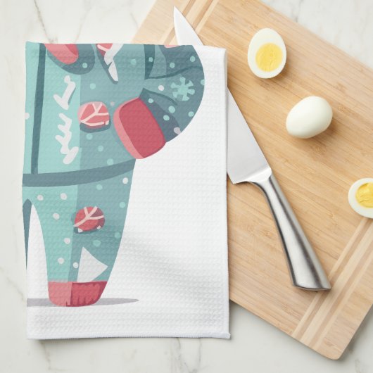 Christmas Boy Face Personalized Geschirrtuch (Viertel Falte)