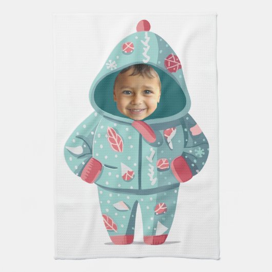 Christmas Boy Face Personalized  Geschirrtuch (Vertikal)