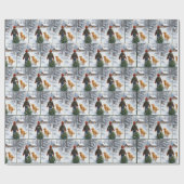 Christmas Boy With Pine Tree and Dog Geschenkpapier (Flach)