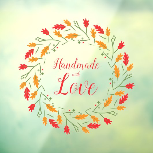 Christmas Branches Handmade with Love Quote Fensteraufkleber (Blatt 3)