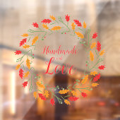 Christmas Branches Handmade with Love Quote Fensteraufkleber (Blatt 2)