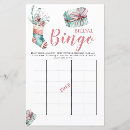 Christmas Bridal Bingo Bridal Game (Vorderseite)