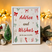 Christmas Bridal Shower Advice and Wishes Poster