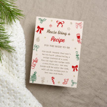 Christmas Bridal Shower Bring A Recipe for Bride