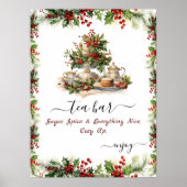 Christmas Bridal Shower Holly Berries Tea party Poster (Vorne)