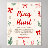 Christmas Bridal Shower Ring Hunt Game Poster (Vorne)