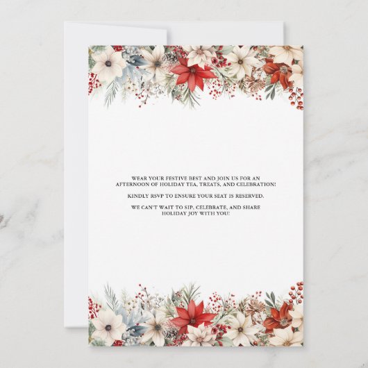 Christmas Bridal Tee Party Brautparty Einladung (Rückseite)