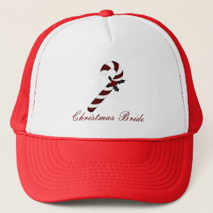 "Christmas Bride" - Sage Green Candy Cane Trucker Truckerkappe