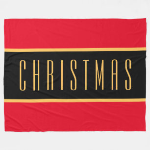 CHRISTMAS Bright Festivals Urlaub Roter Schwarzer  Fleecedecke