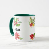 Christmas Bright Holly Black Script Mama Green Tasse (Vorderseite Links)