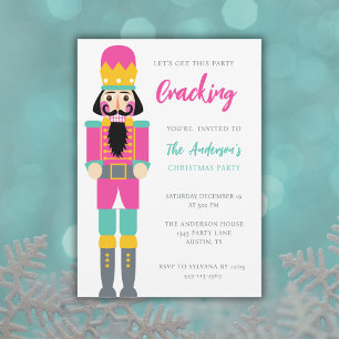 CHRISTMAS BRIGHT PINK NUTCRACKER PARTY URLAUB EINLADUNG