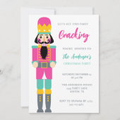 CHRISTMAS BRIGHT PINK NUTCRACKER PARTY URLAUB EINLADUNG (Vorderseite)