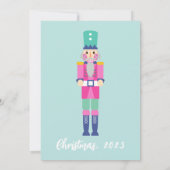 CHRISTMAS BRIGHT PINK NUTCRACKER PARTY URLAUB EINLADUNG (Rückseite)