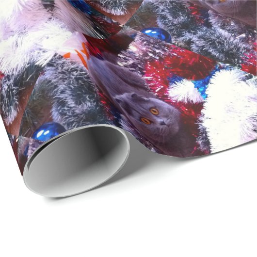 Christmas British Blue Geschenkpapier (Rolleneckpunkt)