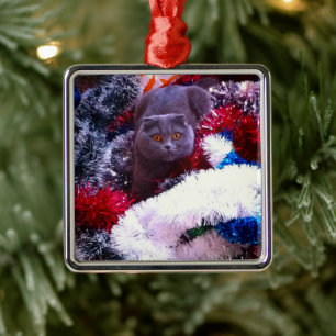 Christmas British Blue Ornament Aus Metall