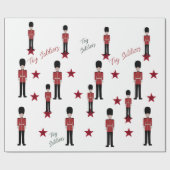 Christmas British Toy Soldiers Stars Geschenkpapier (Flach)