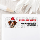 Christmas Brittany Spaniel Dog Holiday Adresse (Insitu)
