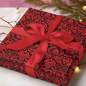Christmas Brocade Dark Red Geschenkpapier