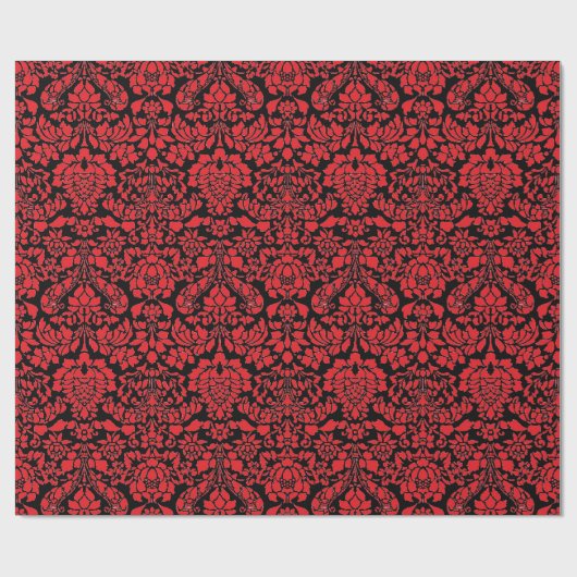 Christmas Brocade Dark Red Geschenkpapier (Flach)