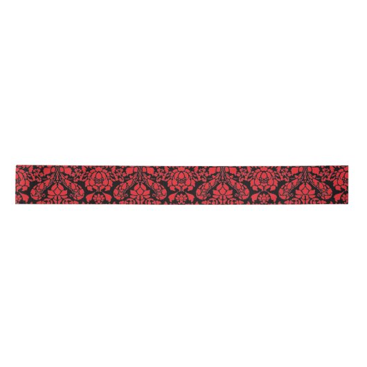 Christmas Brocade Dark Red Satinband (Vorderseite)