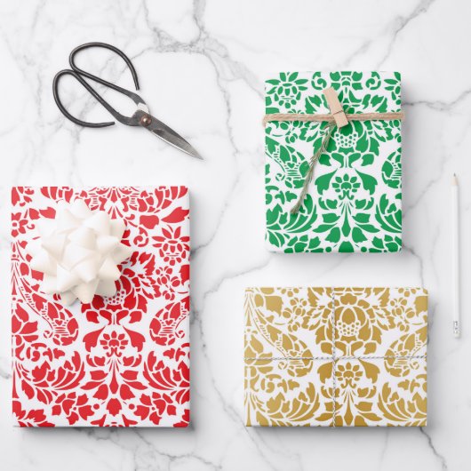 Christmas Brocade Trio Geschenkpapier Set (Vorderseite)